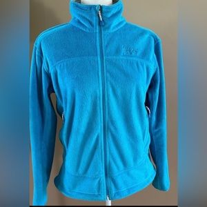 Mountain Hardwear Turquoise Blue Mock Neck Zip Front Fleece, Size M